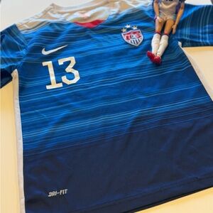 Nike Blue and White Kids Jersey